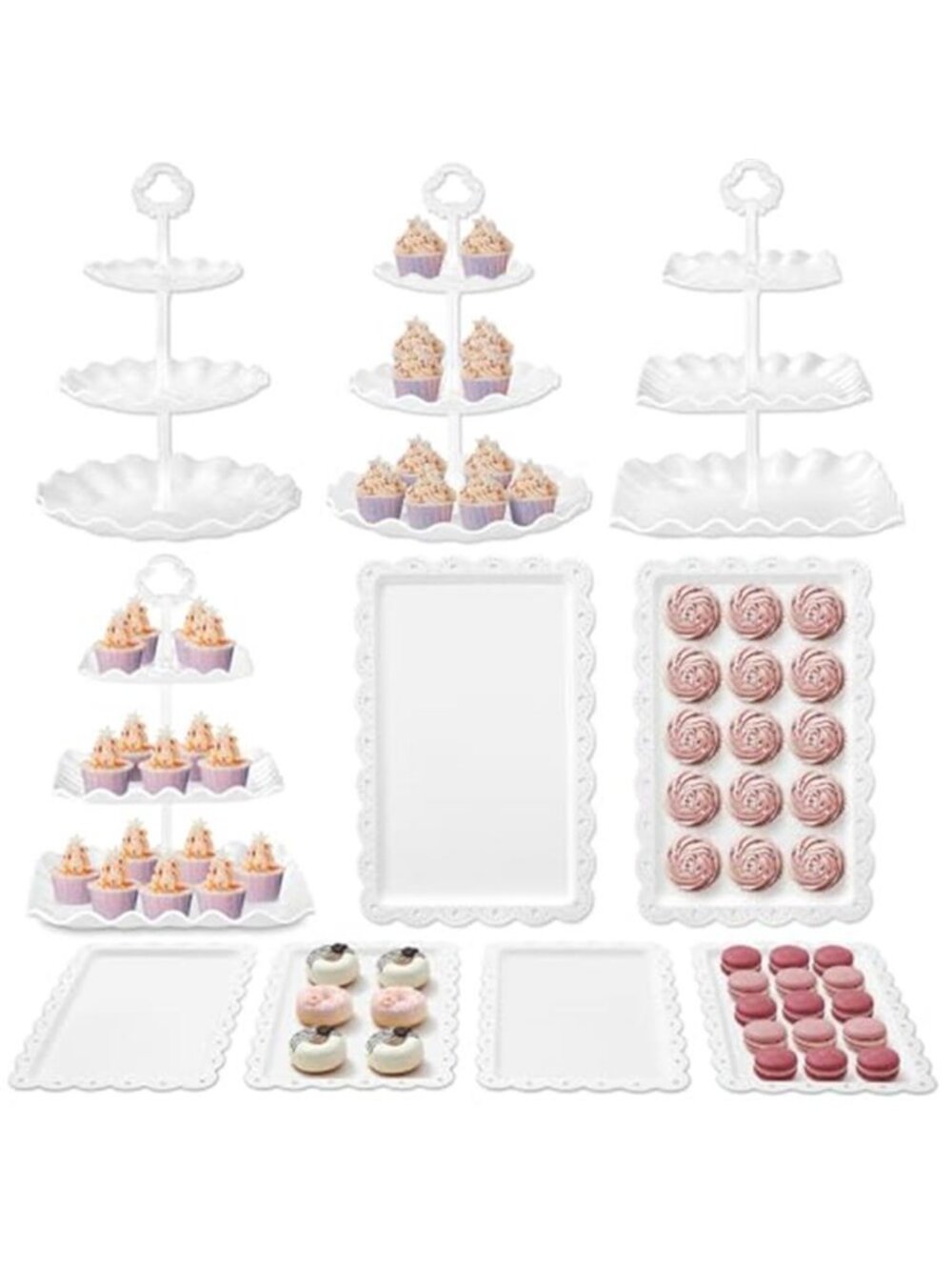 Cupcake Stand 3 Tier Dessert Table Display Set Wedding Party Dessert Tray Holder